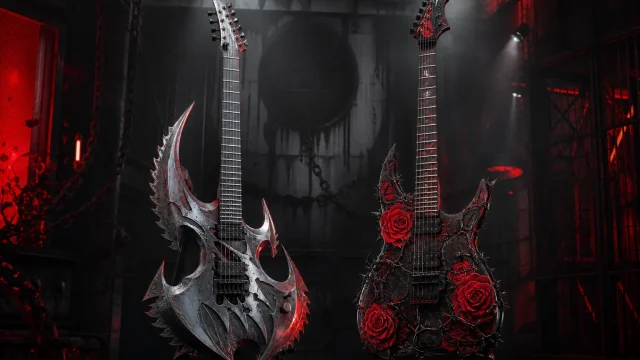 Gears of War: E-Day Gibson gitarları koleksiyonundaki iki özel elektrik gitar.