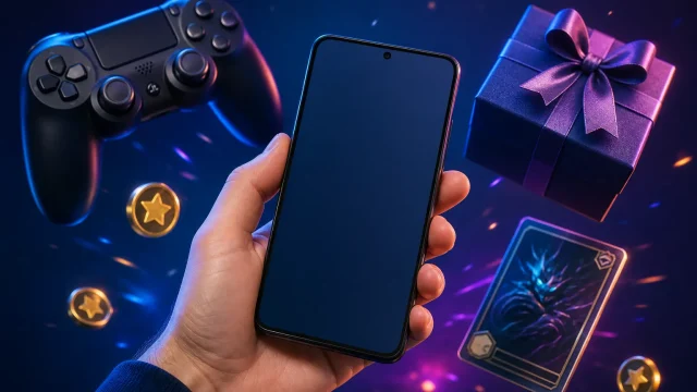 Google Play Points çekilişi için mobil mağaza ve ödül simgelerini gösteren temsili görsel.