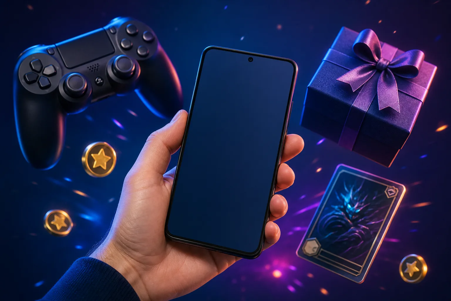 Google Play Points çekilişi için mobil mağaza ve ödül simgelerini gösteren temsili görsel.