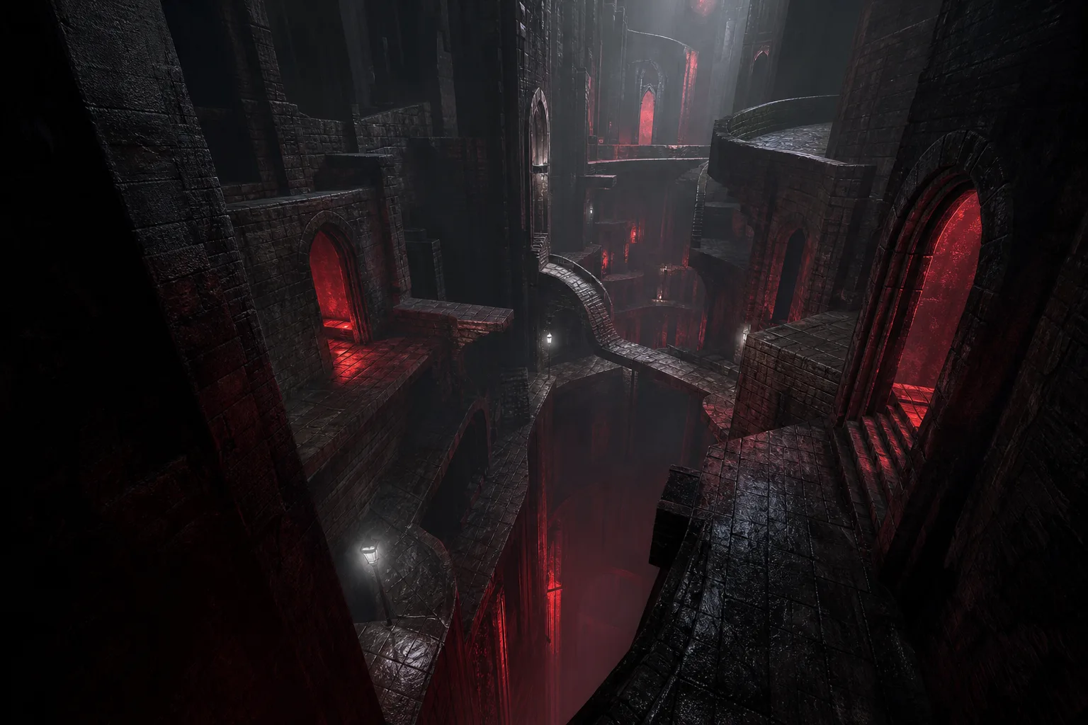 Hellraiser: Revival bulmacaları için değişen karanlık labirenti gösteren temsili görsel.